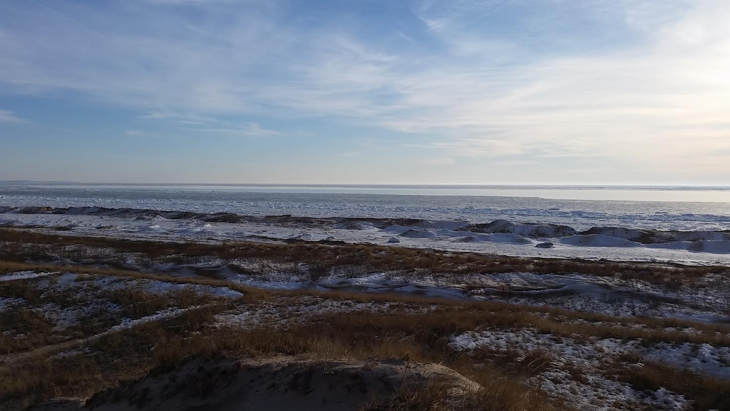 Frigid Lake Michigan